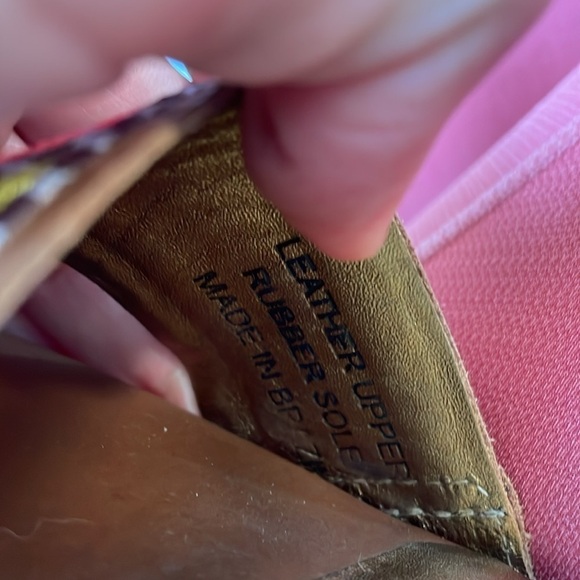 Cynthia Vincent, wedge ankle strap leather platform rainbow sandal, size 7.5 - Picture 9 of 10